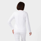 TAMSY Set of 2 Long Sleeve Classic V Neck T-Shirt (Size L) - Navy - White