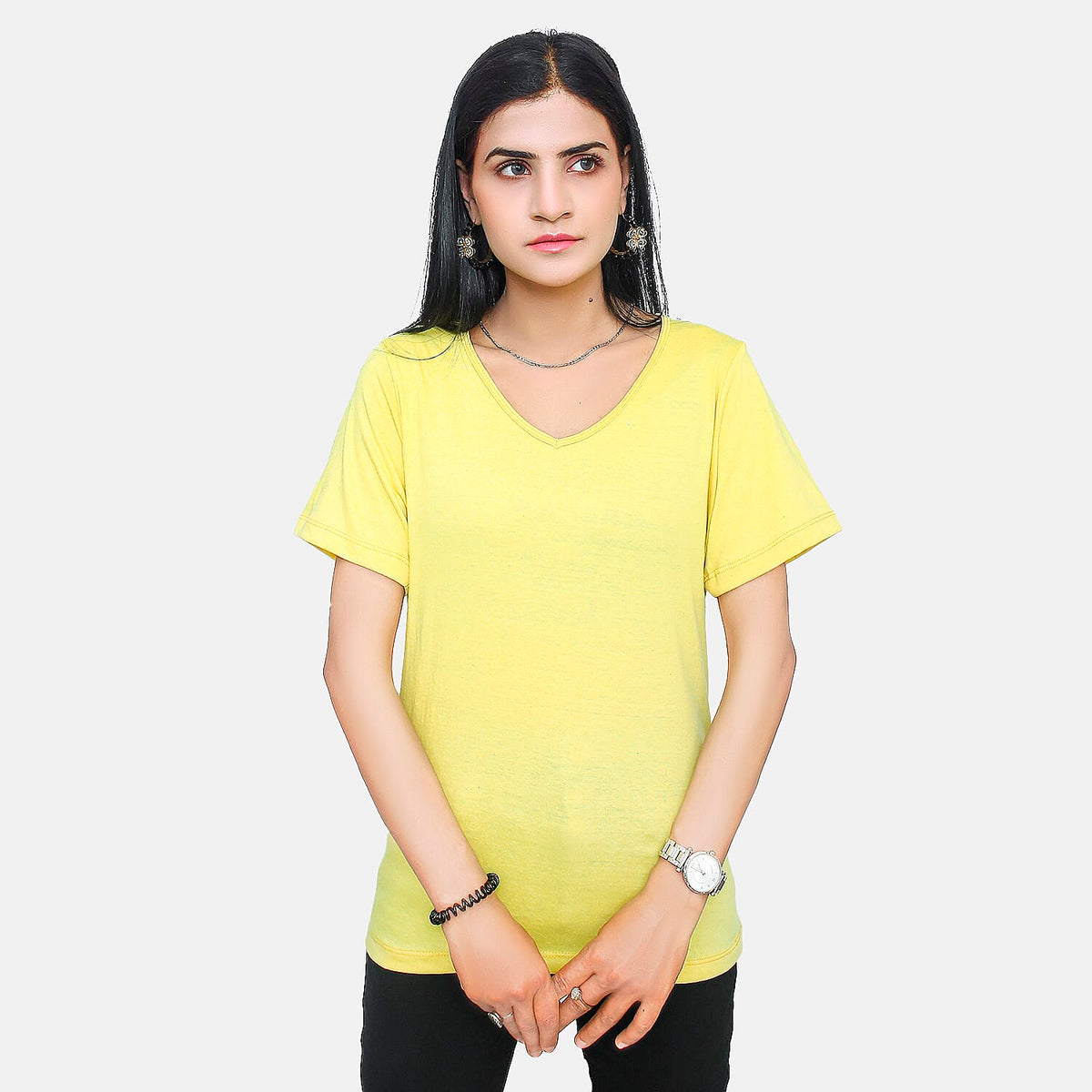 TAMSY Set of 2 Short Sleeve Classic V Neck T-Shirt 7646906 3