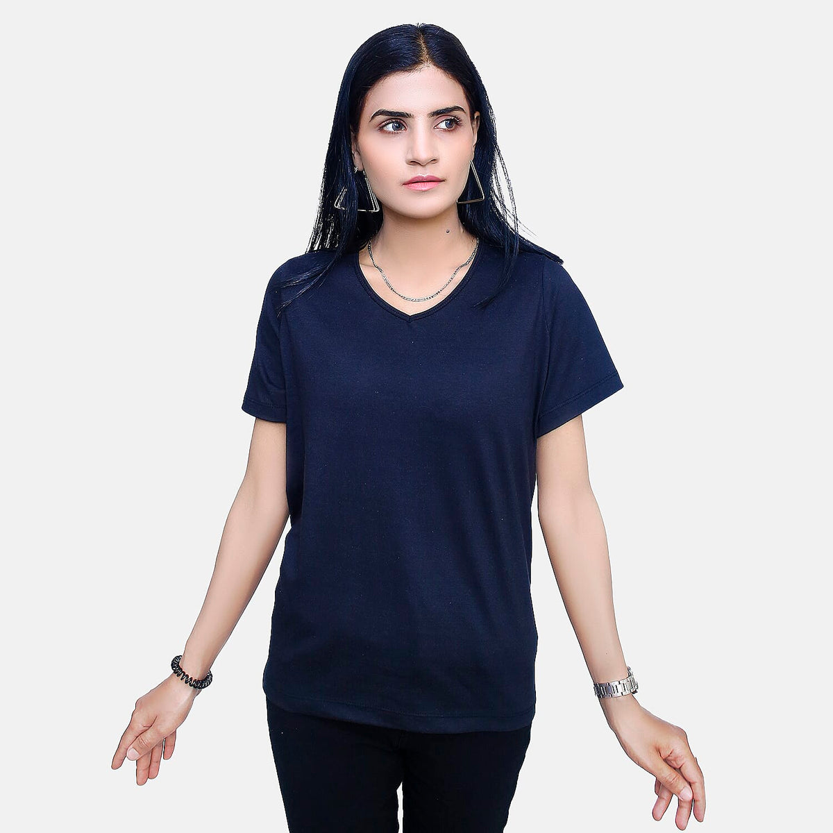 TAMSY Set of 2 Short Sleeve Classic V Neck T-Shirt 7646906 4
