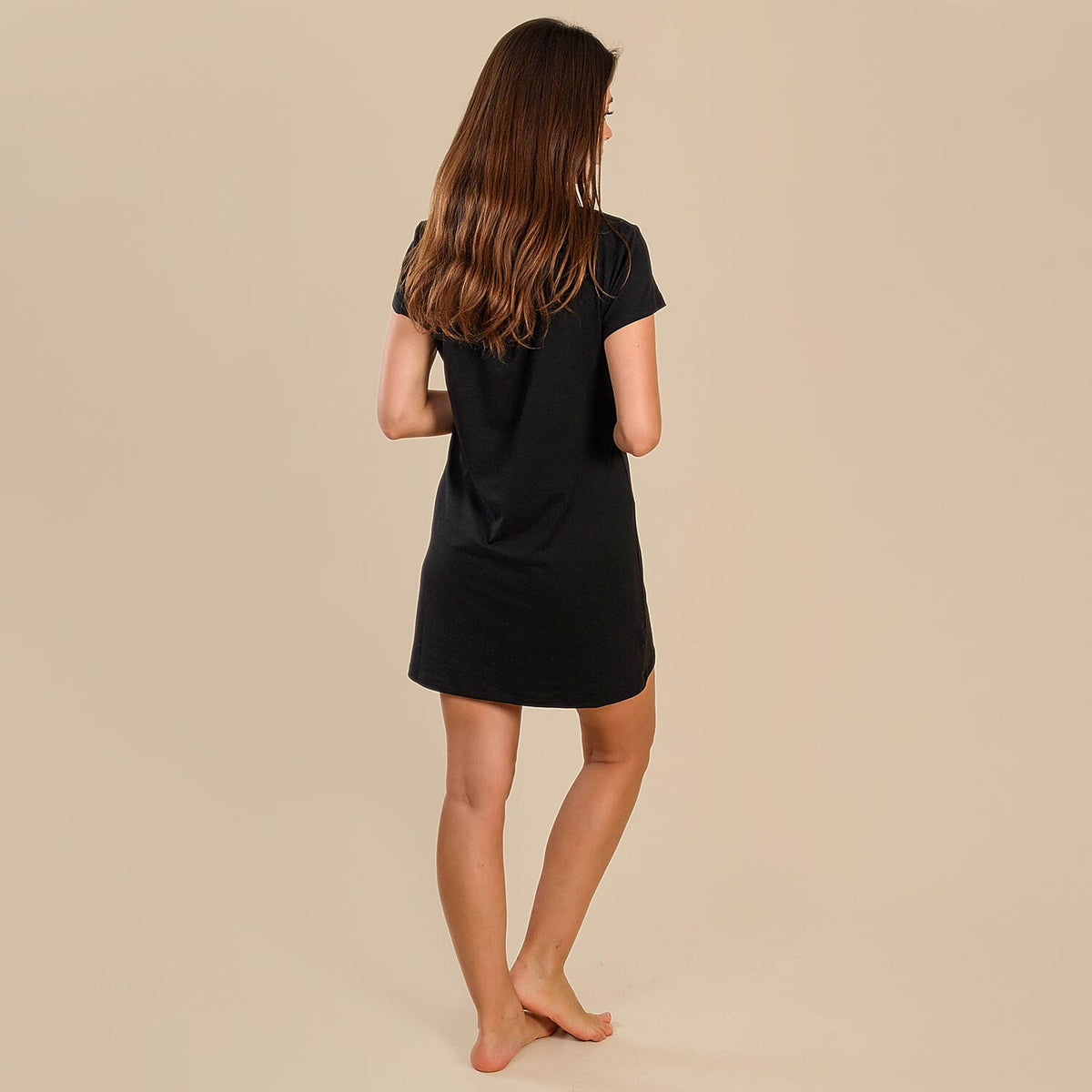 TAMSY Short Nightdress for Women with Slogan - Black 7345564 1