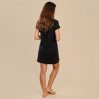 Tamsy Jersey Short Nightdress with Slogan (Size XL) - Black