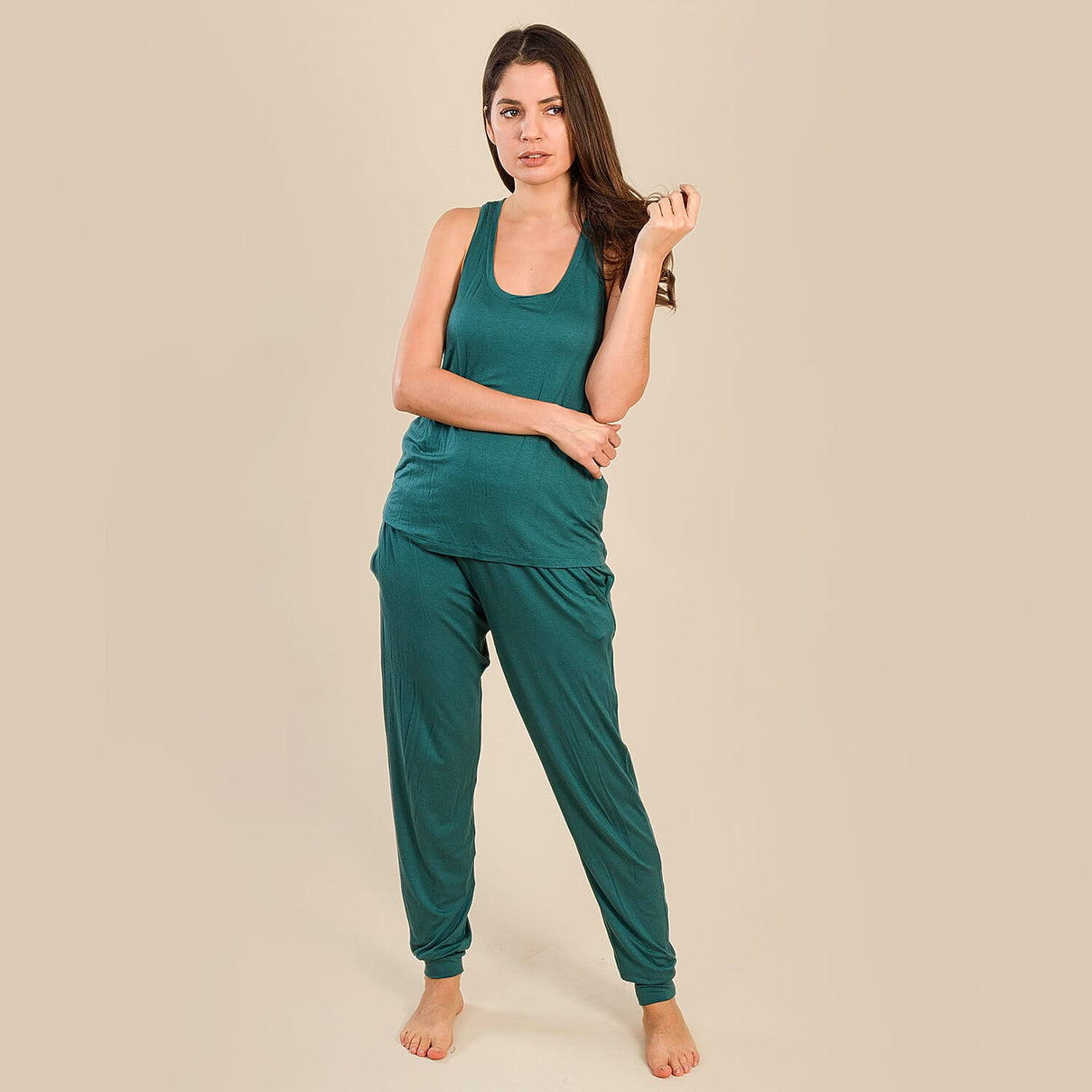TAMSY Stretchable Jogger Pants for Women - Green 7345638 2