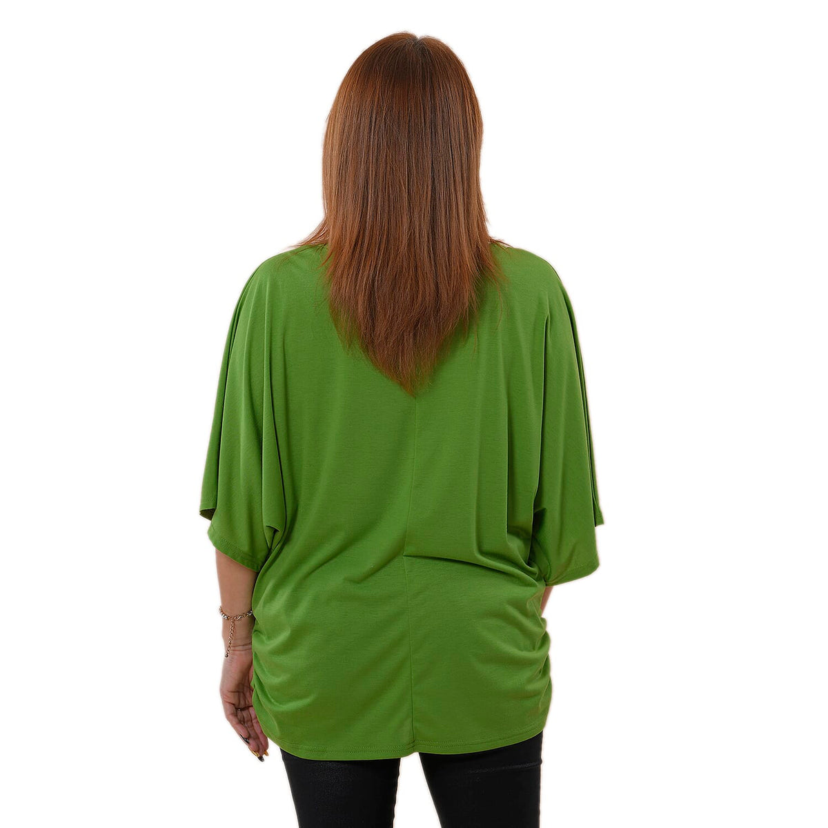 TAMSY V-Neck Knit Drape Top  - Green 7329933 2