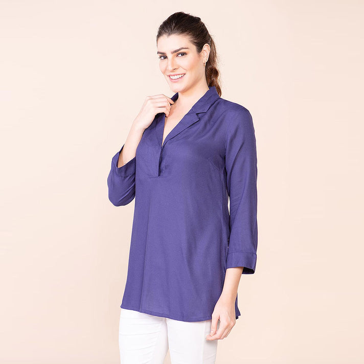 TAMSY V-Neck Super-Soft Women's Top - Teal 7819911 1