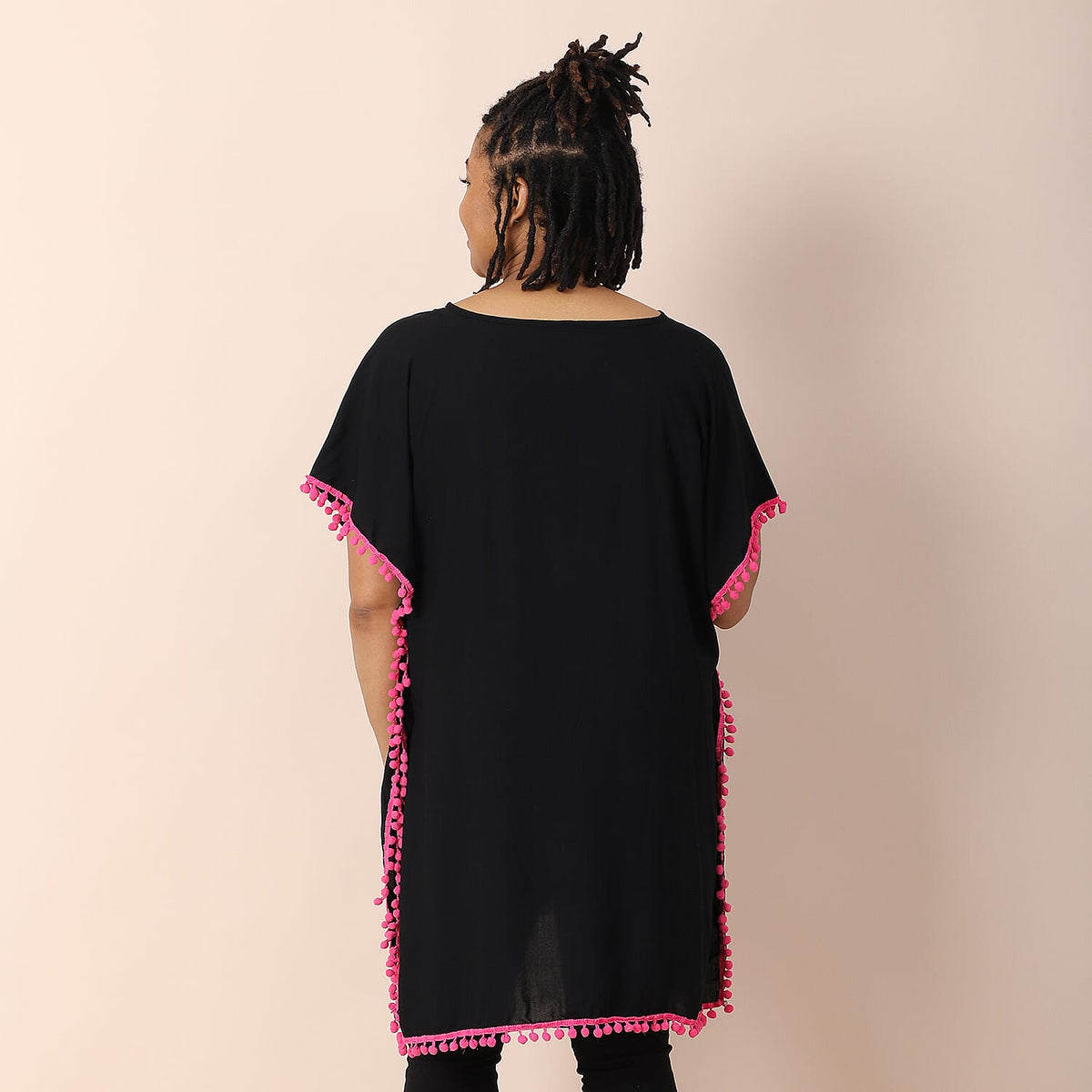 TAMSY V-Neckline Embroidered Kaftan - Black 6262709 3