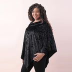 TAMSY Velvet Poncho (Size 75 Cm) - Solid Black
