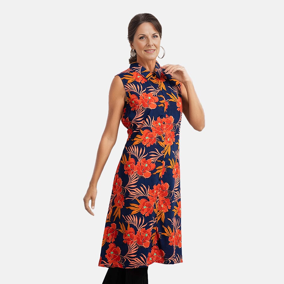 TAMSY Floral Pattern Long Length Sleeveless Dress 6639066 3