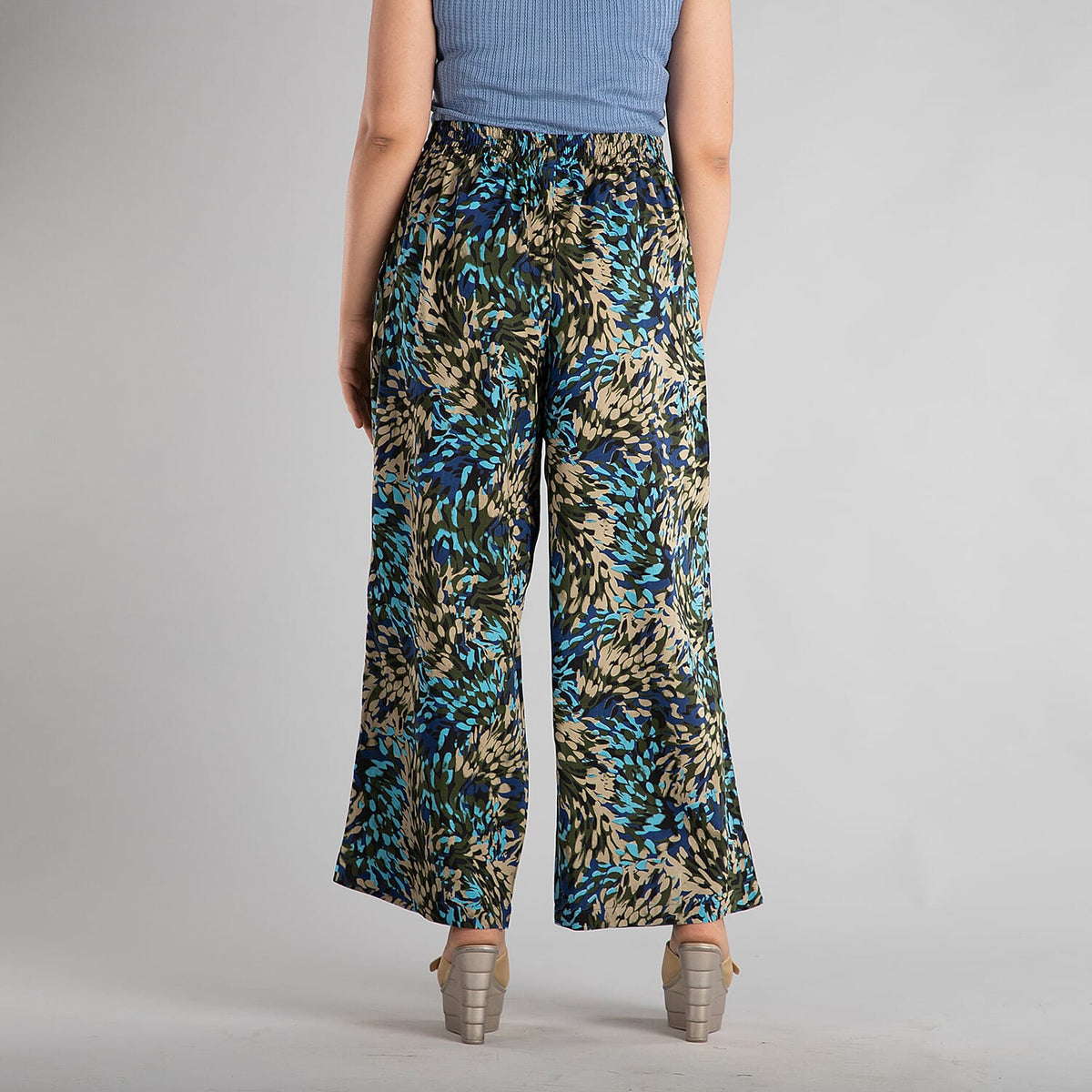 TAMSY Viscose Flower Print Palazzo - Black and Multi 6727067 1