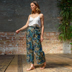 100% Viscose Flower Pattern Palazzo (Size 16) - Multi