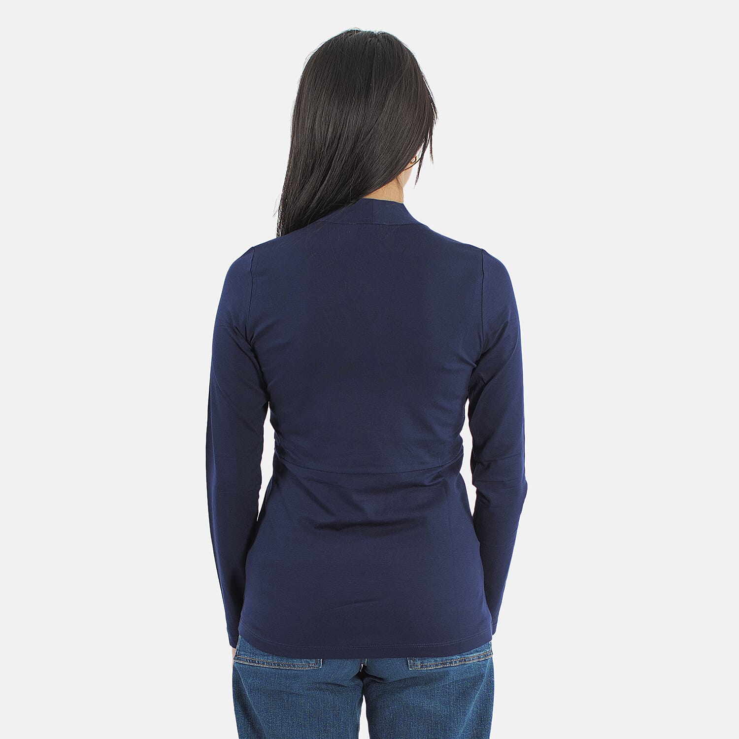 TAMSY Viscose Long Sleeves Wrap Top  - Navy 7132789 1