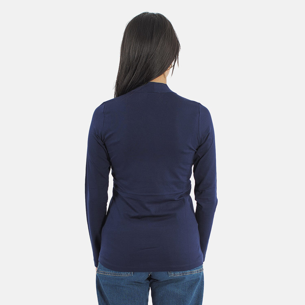 TAMSY Viscose Long Sleeves Wrap Top  - Navy 7132789 6
