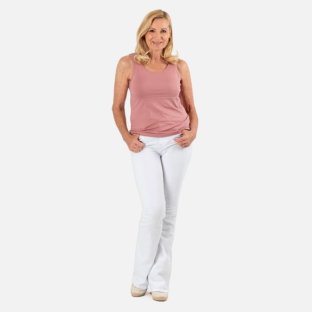 TAMSY Viscose Womens Sleeveless Tank Top (Size 24 to 26) - Blush Pink 7933118 1