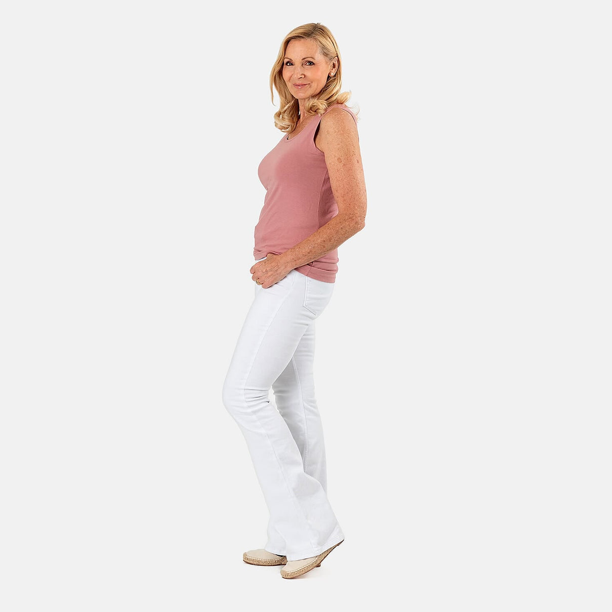 TAMSY Viscose Womens Sleeveless Tank Top (Size 24 to 26) - Blush Pink 7933118 2
