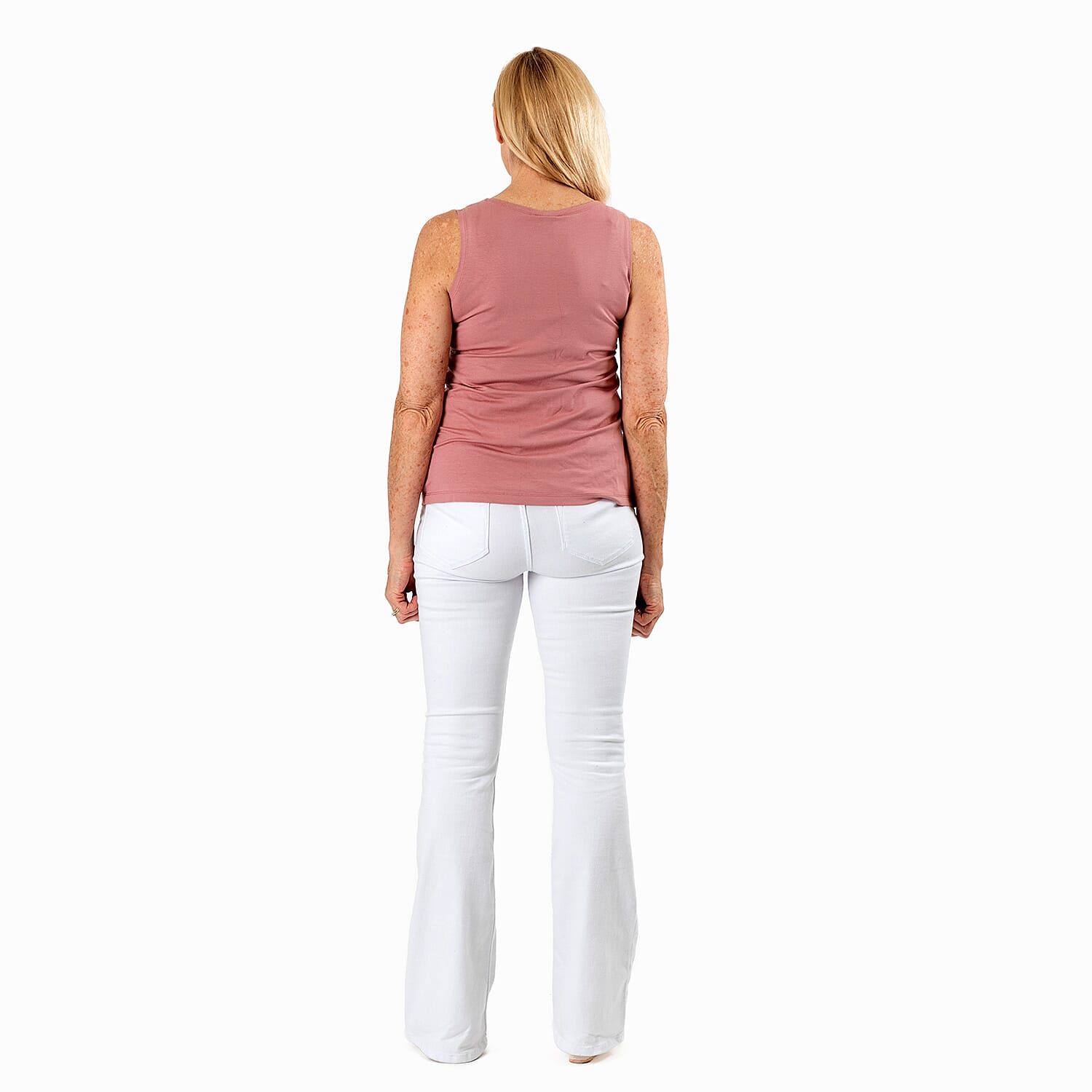 TAMSY Viscose Womens Sleeveless Tank Top (Size 24 to 26) - Blush Pink 7933118 3