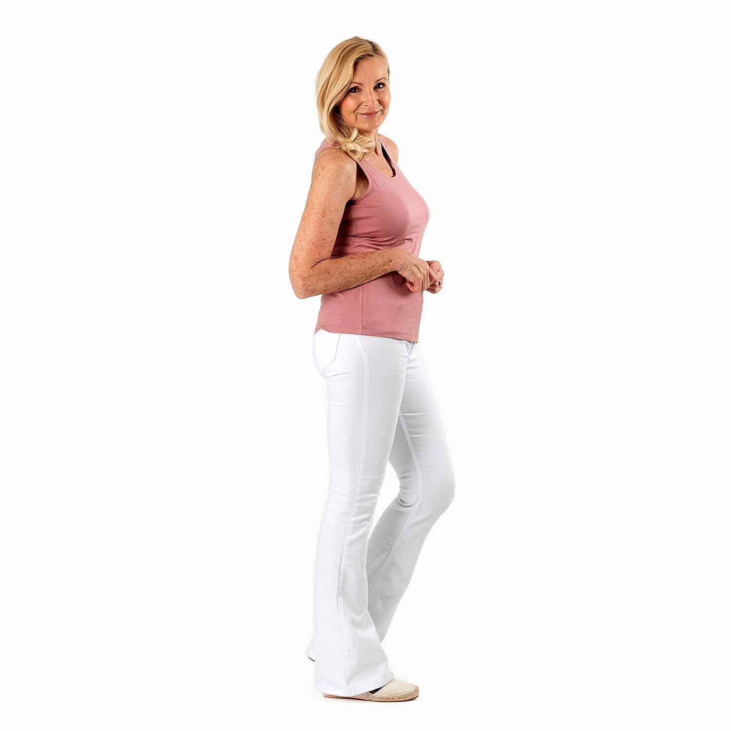 TAMSY Viscose Womens Sleeveless Tank Top (Size 24 to 26) - Blush Pink 7933118 4