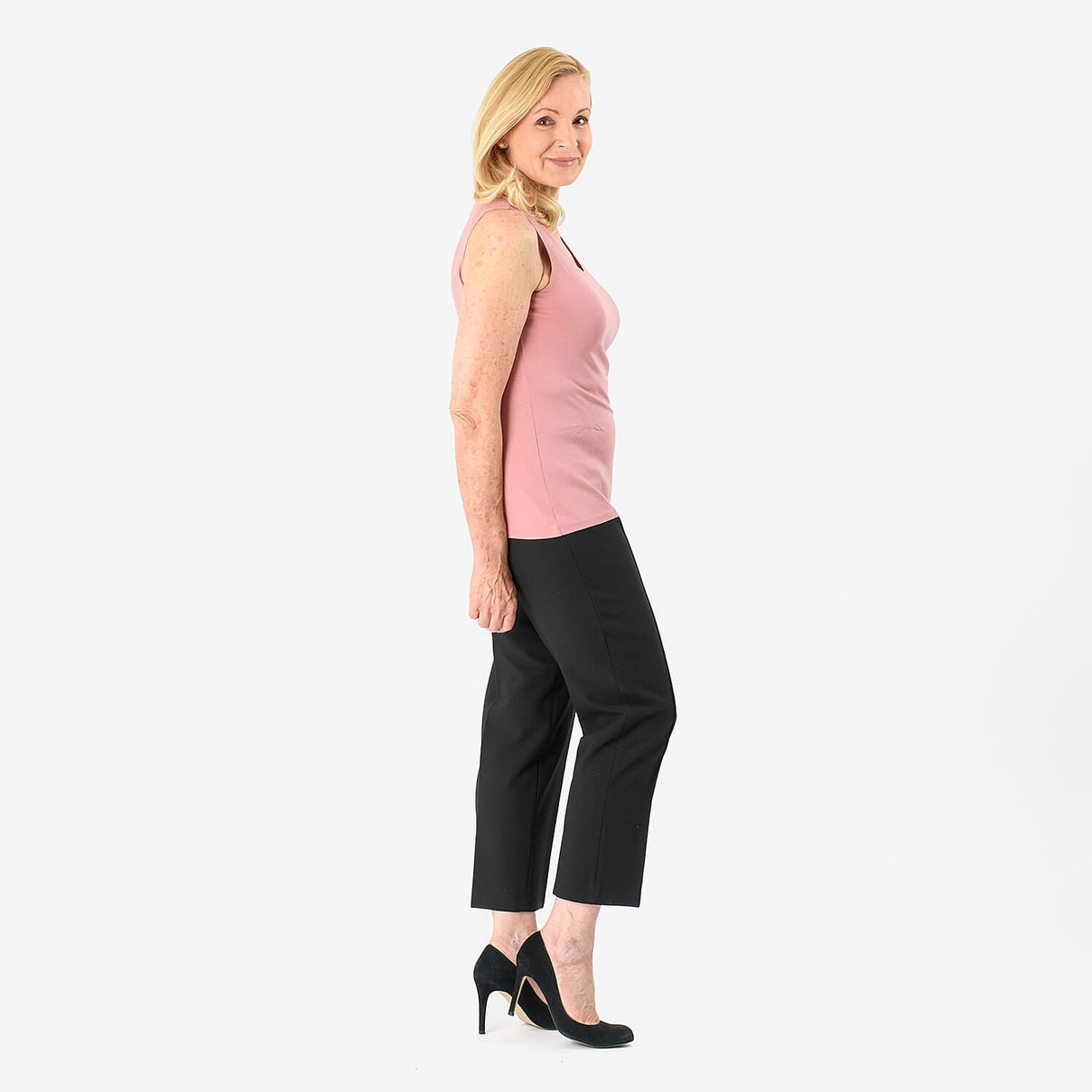 TAMSY Viscose Womens Sleeveless Tank Top (Size M) - Rose 7742121 3