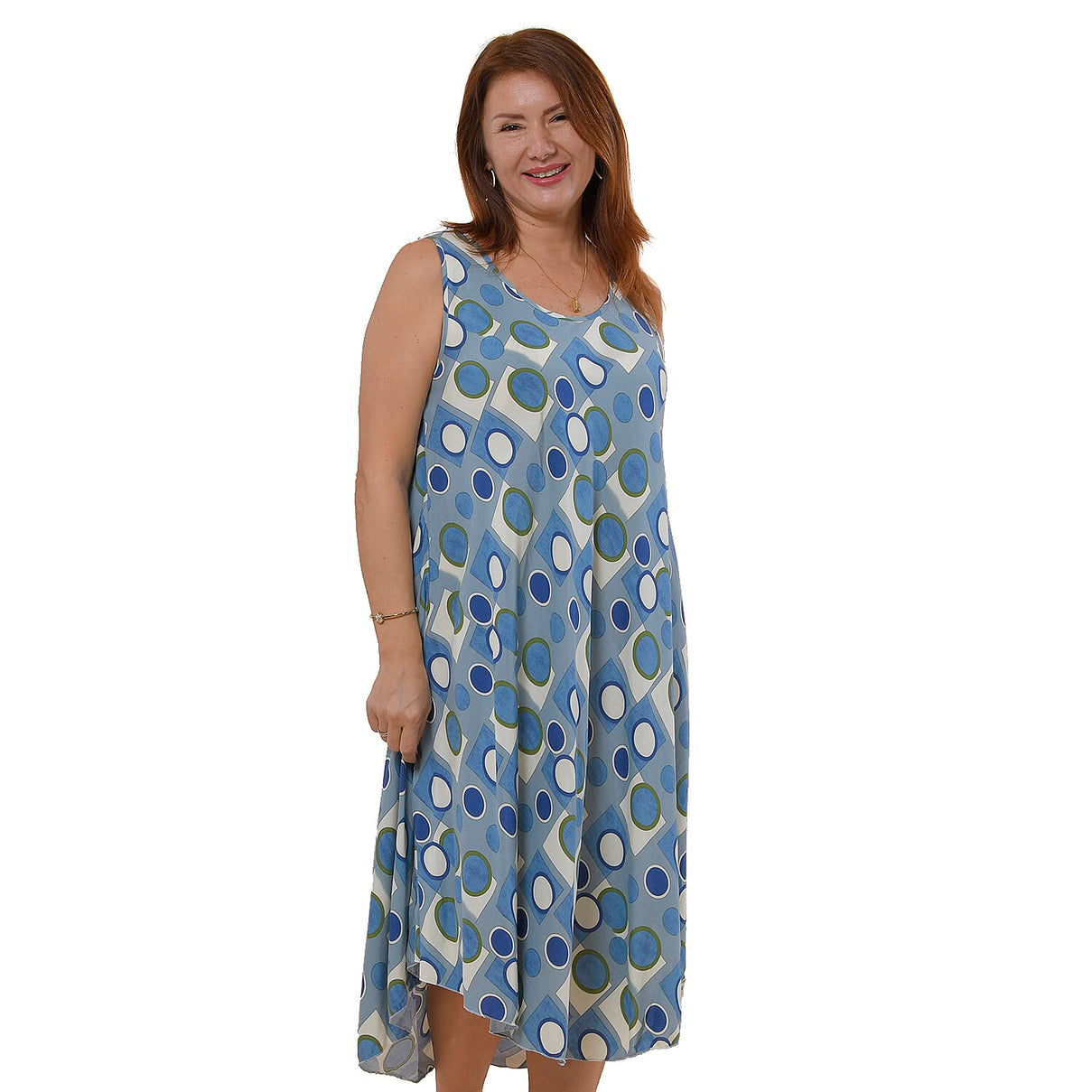 TAMSY Wave Pattern Dress (One Size) - Navy and Pink 7330418 0