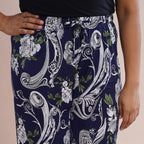 TAMSY Curve Collection Floral Printed Trousers (Size-XL-XXL,18-24) - Navy