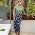 TAMSY Curve Collection Floral Printed Trousers (Size-XL-XXL,18-24) - Navy