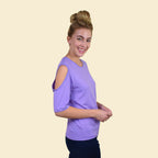 TAMSY Women Cold Shoulder Top (Size-10) - Lilac