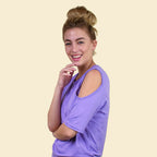 TAMSY Women Cold Shoulder Top (Size-10) - Lilac