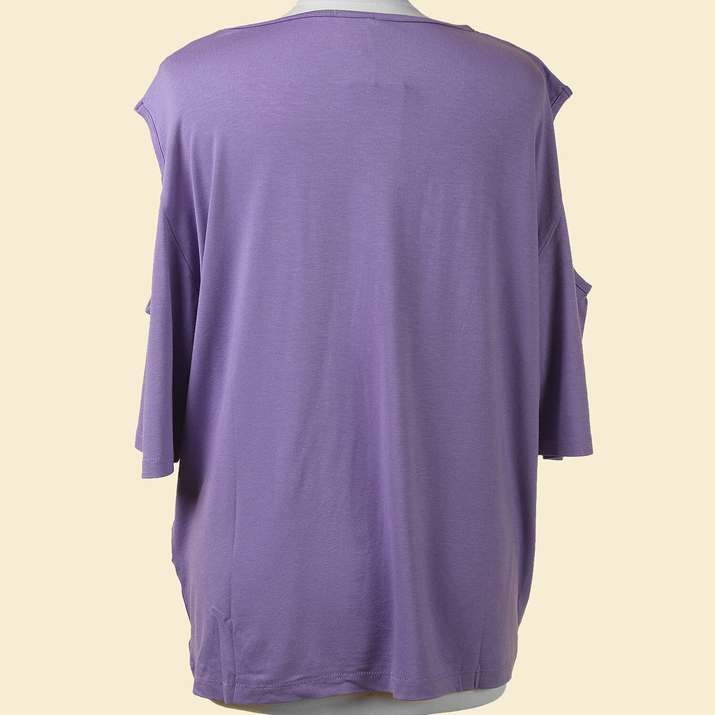 TAMSY Women Cold Shoulder Top (Size-10) - Lilac
