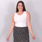 TAMSY Sleeveless Womens Top (95% Viscose, 5% Elestane)  (Size L,16-18) - White
