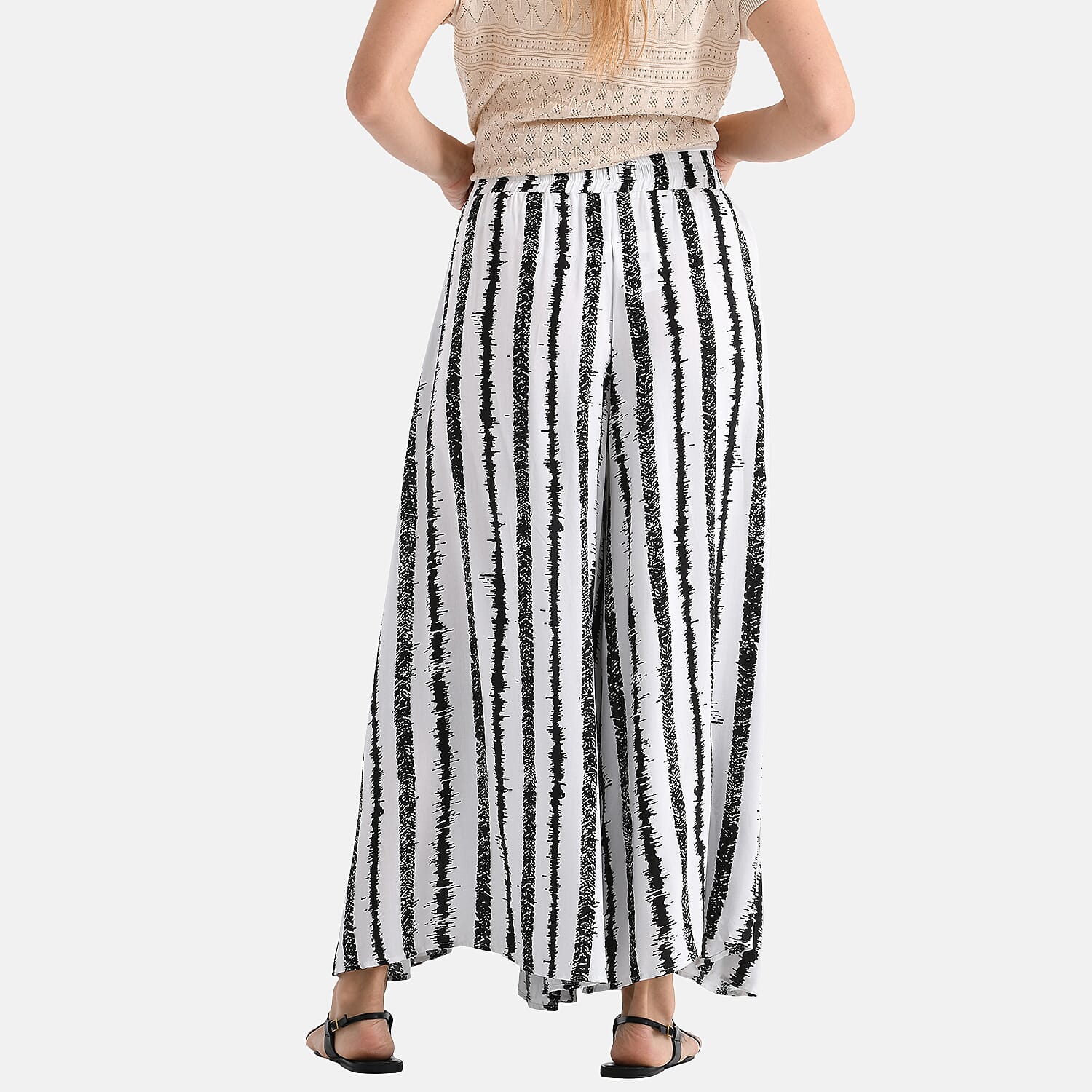 TAMSY Womens Stripe Elastic Waist Palazzo V32492543 3
