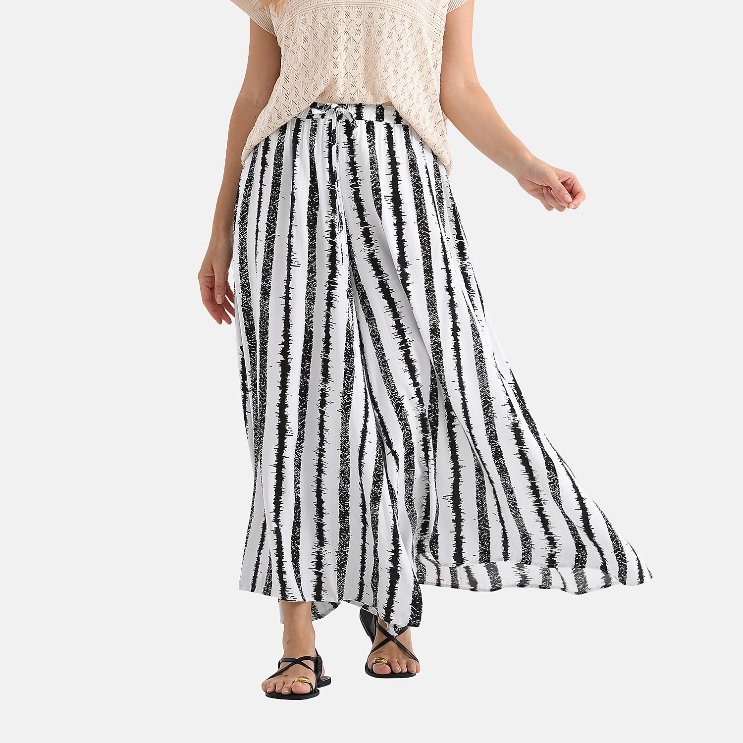 TAMSY Womens Stripe Elastic Waist Palazzo V32492543 5