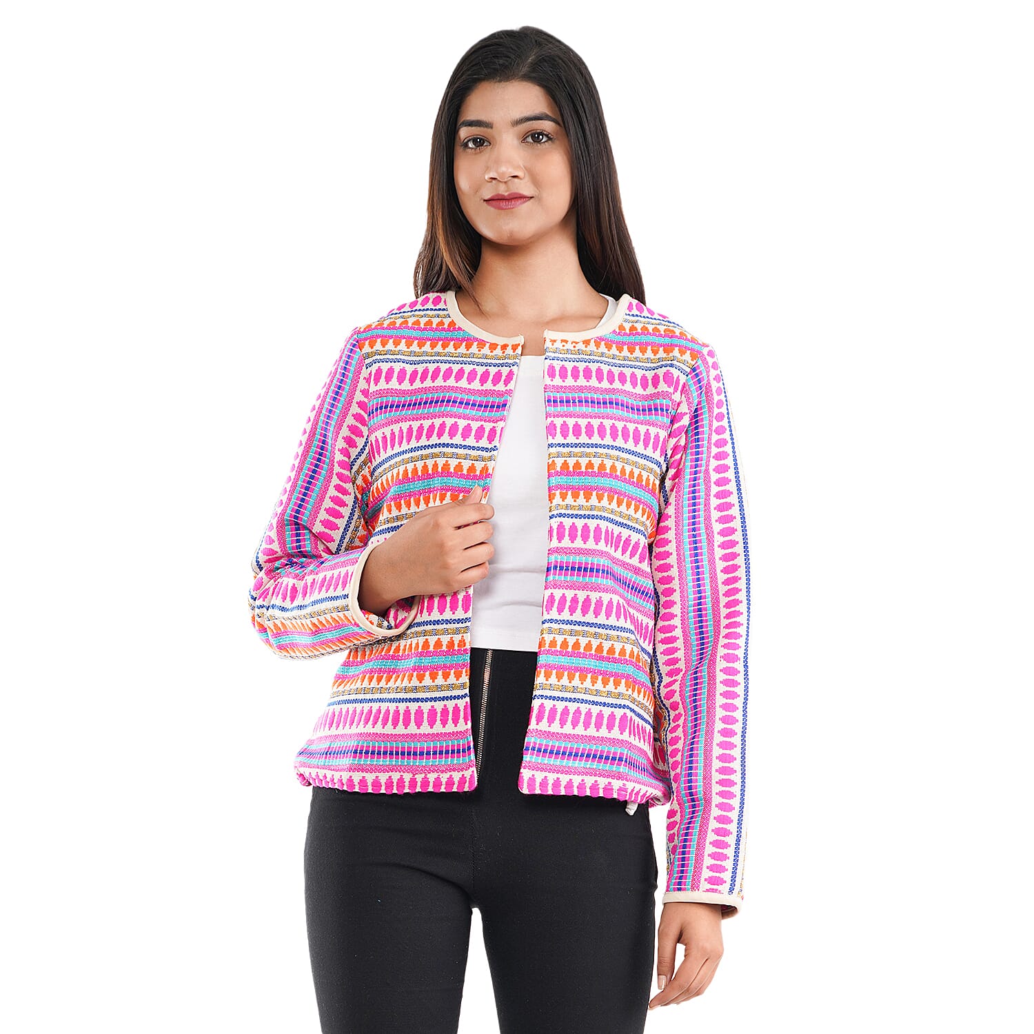 TAMSY Woven Jacquard Women's Jacket - Pink 7147576 3