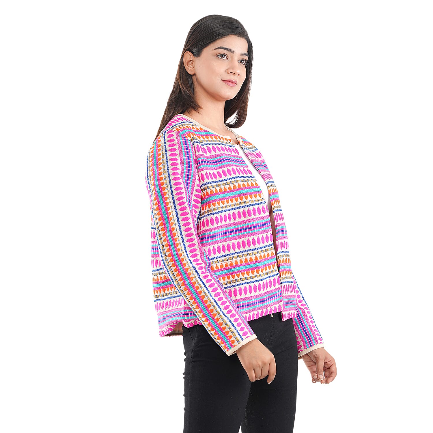 TAMSY Woven Jacquard Women's Jacket - Pink 7147576 4