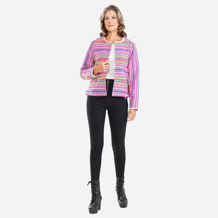 TAMSY Woven Jacquard Women's Jacket - Pink 7147576 2