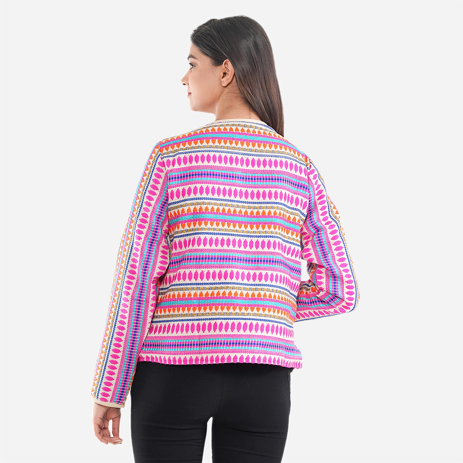TAMSY Woven Jacquard Women's Jacket - Pink 7147576 7