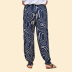 TAMSY Circle Printed One Size Collection Trousers (One Size, 8-18) - Navy