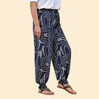 TAMSY Circle Printed One Size Collection Trousers (One Size, 8-18) - Navy