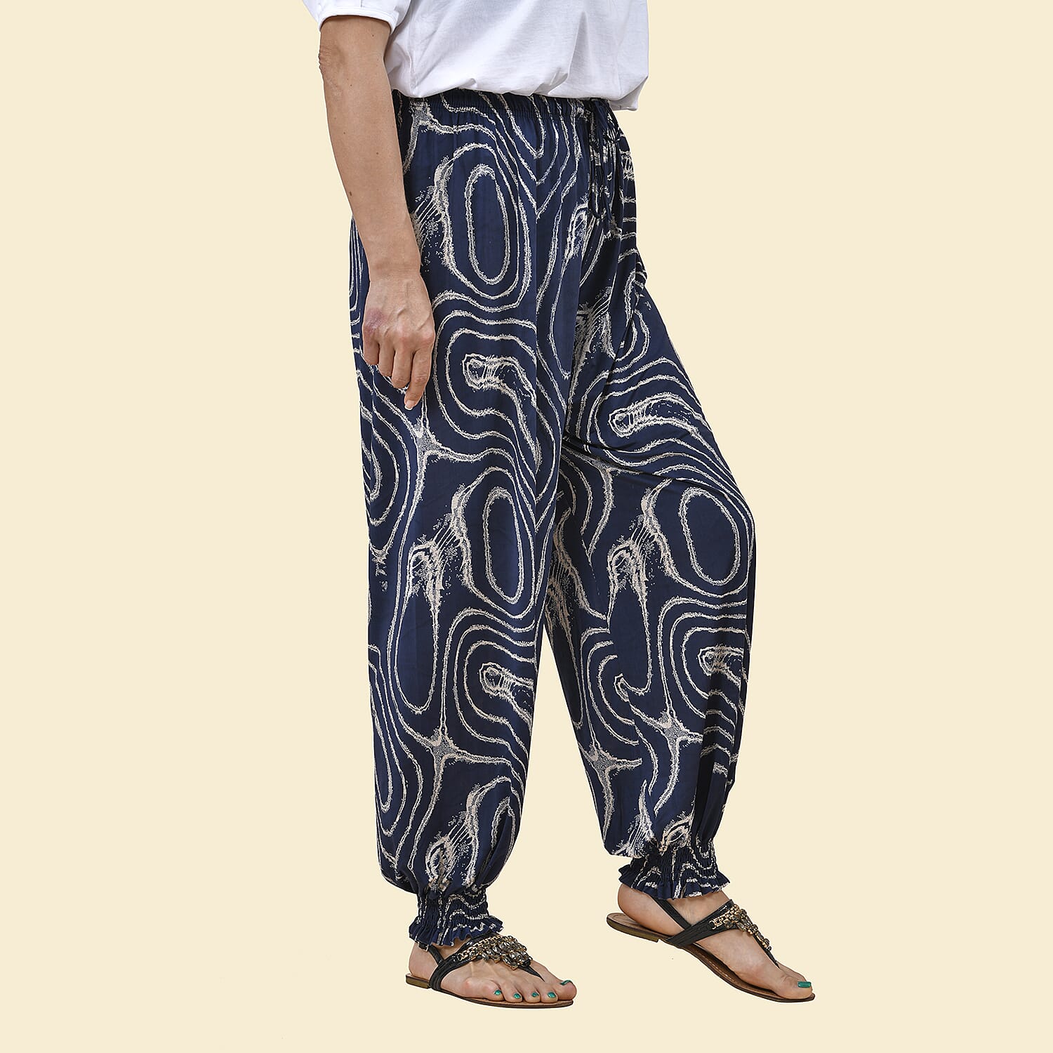 TAMSY Zig Zag Printed One Size Collection Trousers  - Black and White 8860841 3