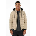 Soulstar Mens Padded Jacket With Sweater Hood (Size XXL) - Stone