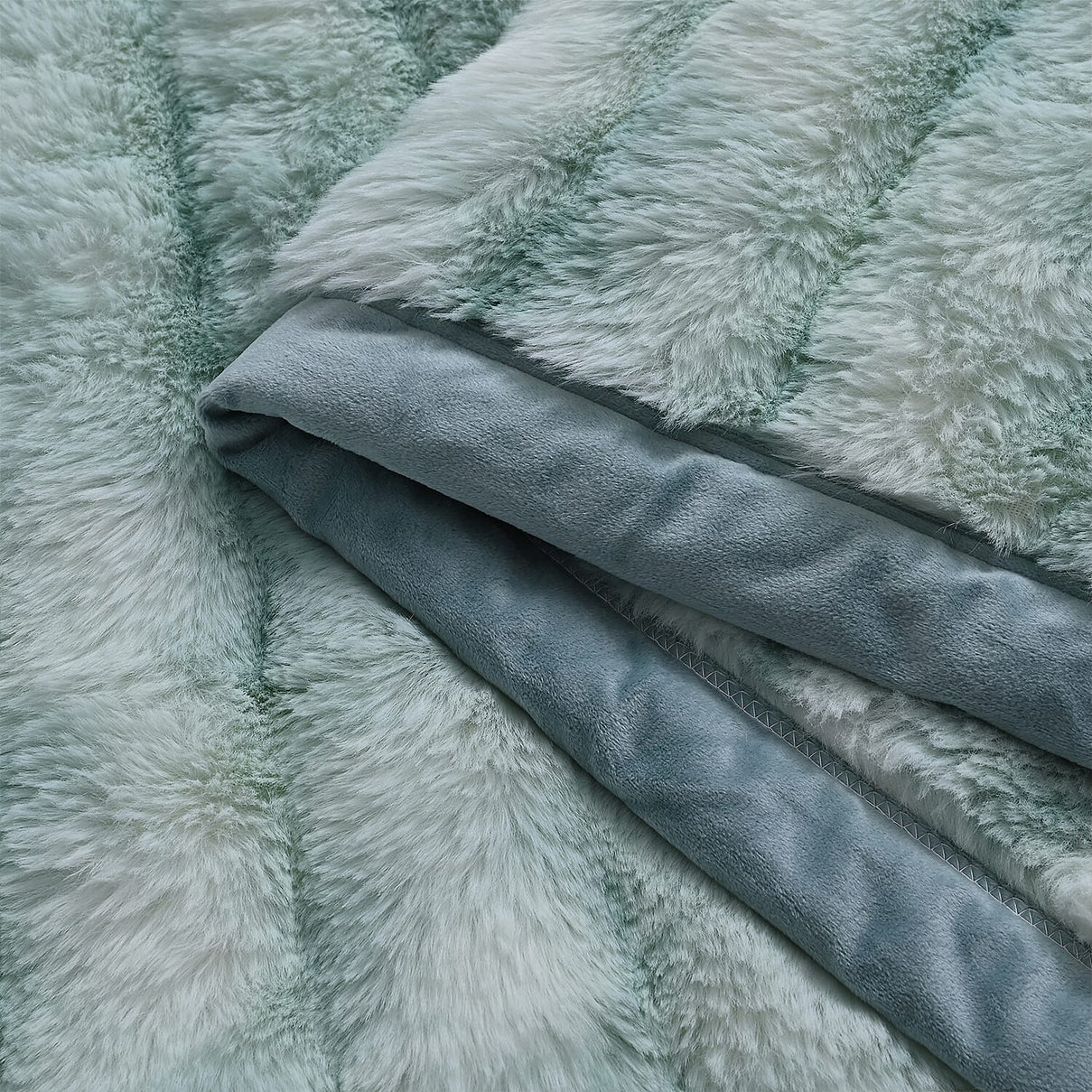 Hush Haven Patterned Blanket (Size 150x1 cm) - Green &amp; Grey 8198368 4