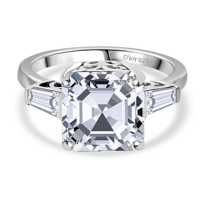 D'joy 5.6 Ct. Moissanite Solitaire Ring in Rhodium Sterling Silver 8286284 1