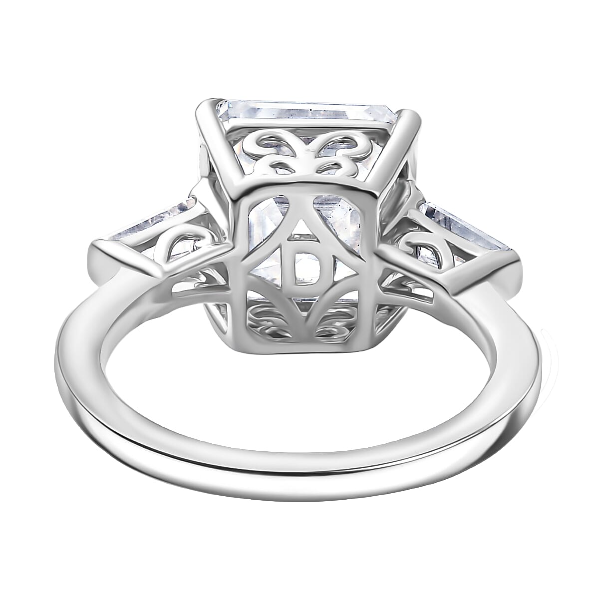D'joy 5.6 Ct. Moissanite Solitaire Ring in Rhodium Sterling Silver V32701313 5