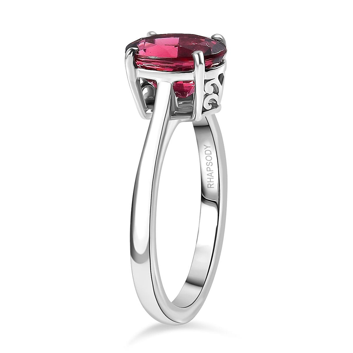 RHAPSODY - 950 Platinum AAAA Rubellite Solitaire Ring 3.31 Cts. 7999670 4