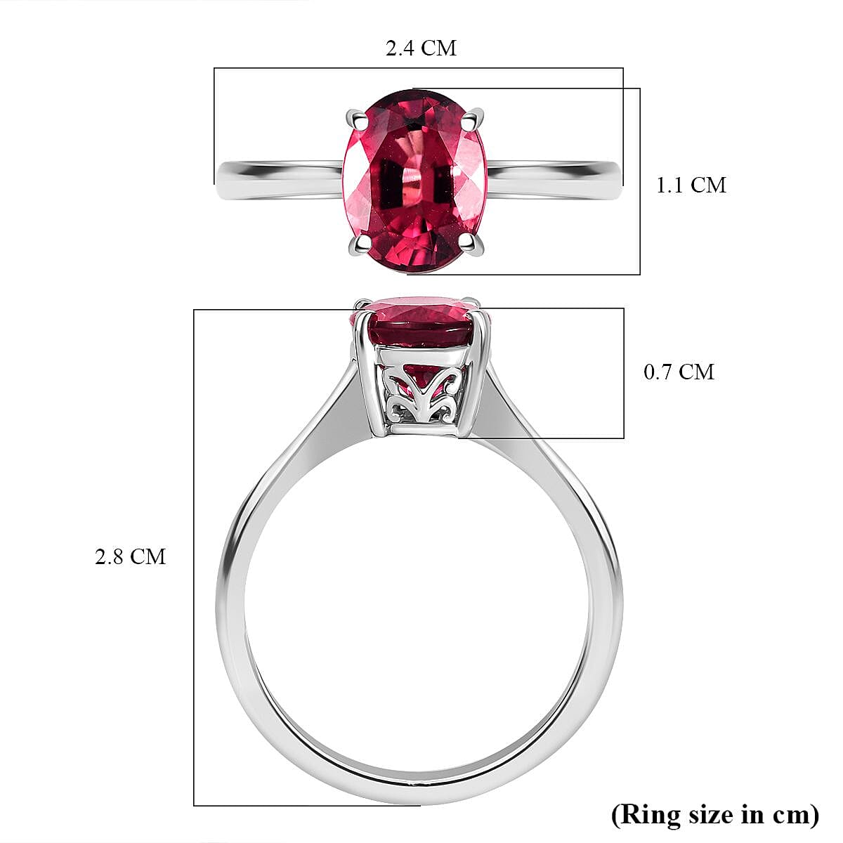 RHAPSODY - 950 Platinum AAAA Rubellite Solitaire Ring 3.31 Cts. 7999670 6