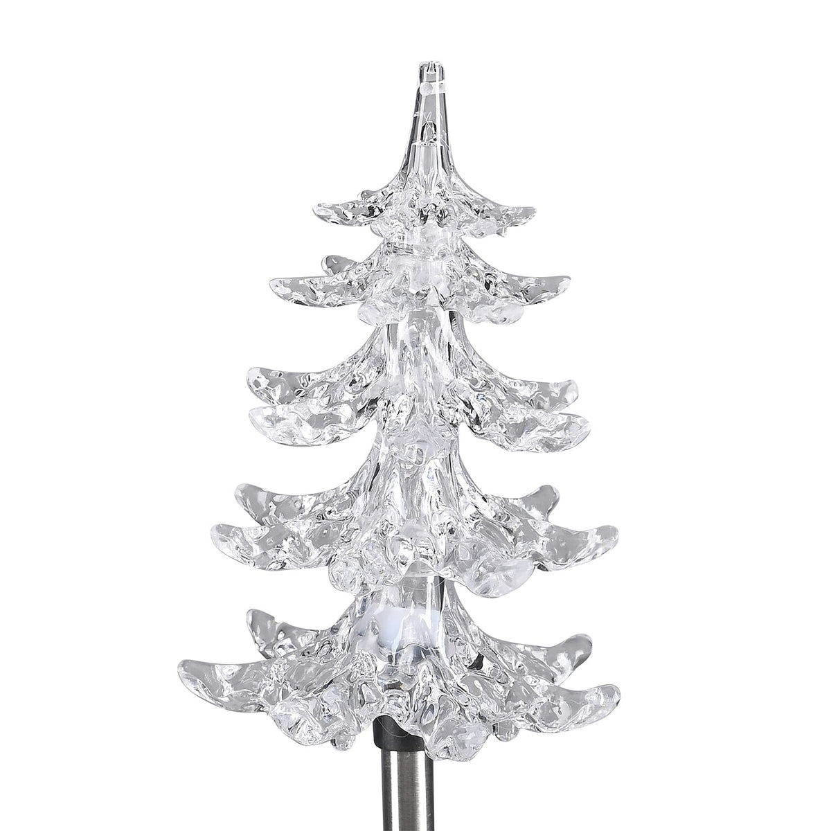 Set of 4 Solar Pine Tree Pattern Garden Stake Green LED Light 7592326 2