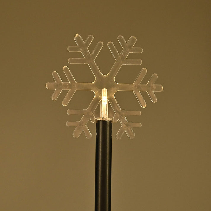 Set of 5 Solar Snowflake Garden Stake Lights 7592376 2