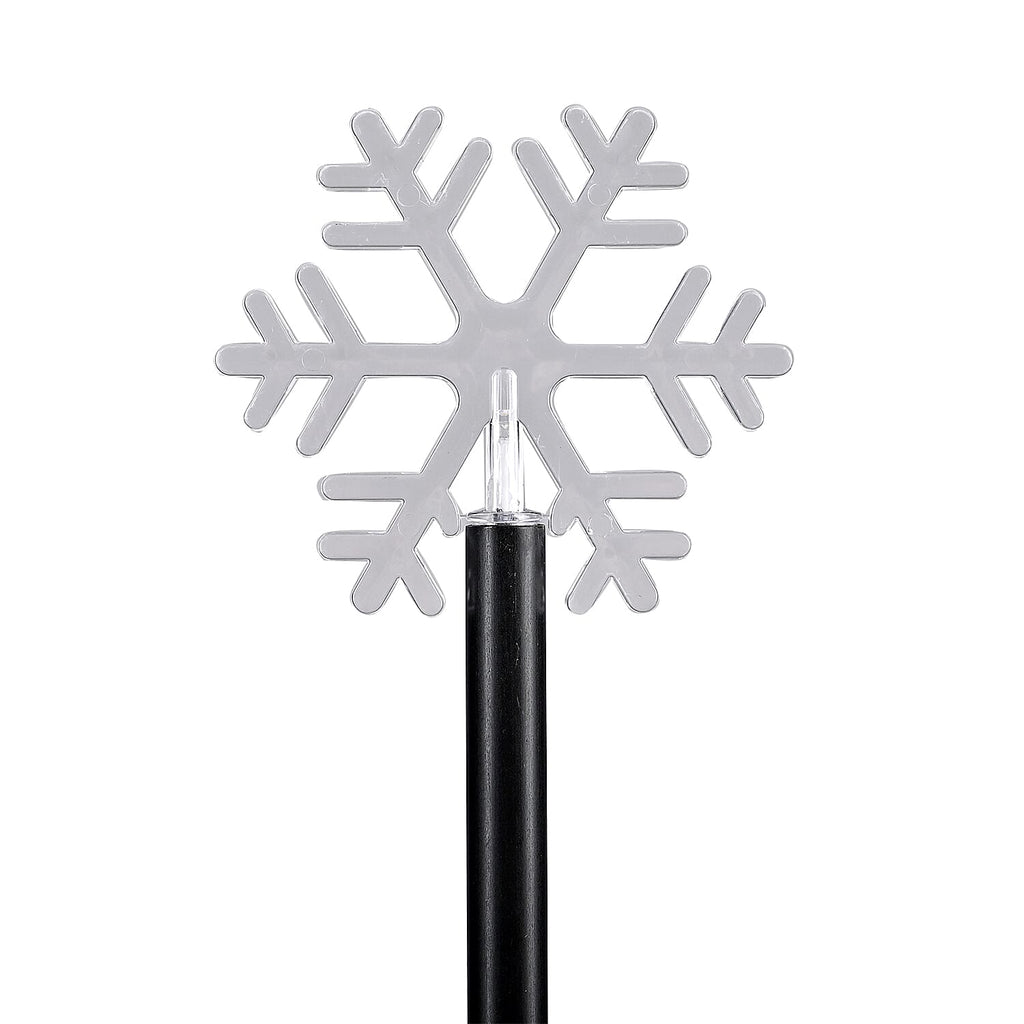 Set of 5 Solar Christmas Snowflake Pattern Garden Stake Green LED Light