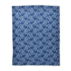 TJC Essentials Abstract Pattern Ultra Soft Sherpa Blanket (Size 200x150 cm) - Blue