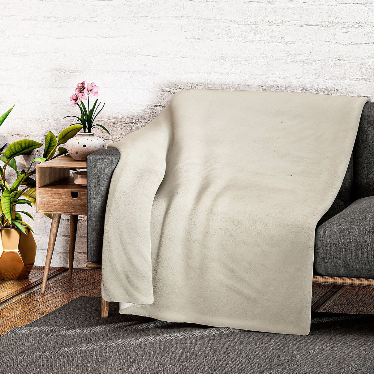 Teddy Fleece Double Layered Blanket (Double Size 200x150 cm) 7594683 0