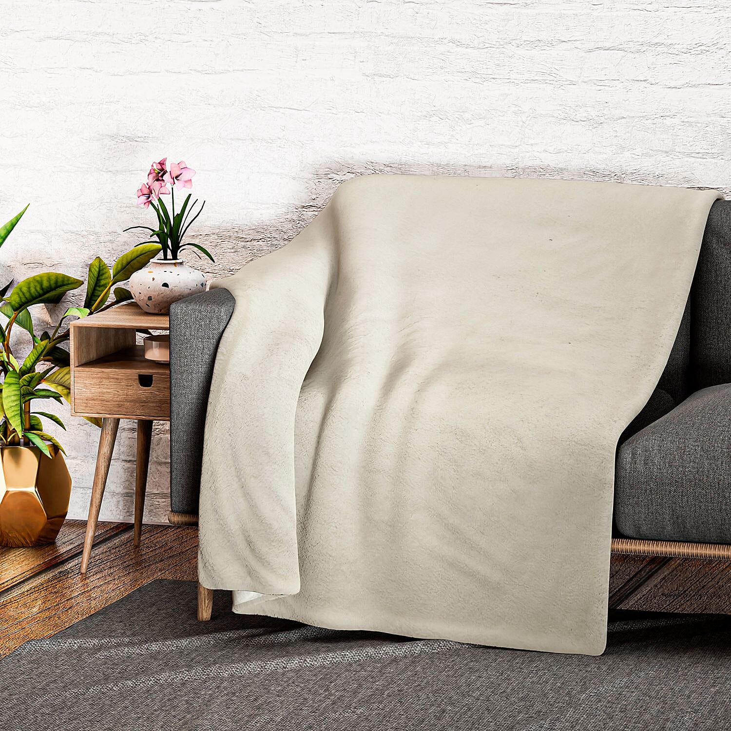 Teddy Fleece Double Layered Blanket (Double Size 200x150 cm) 7594683 0