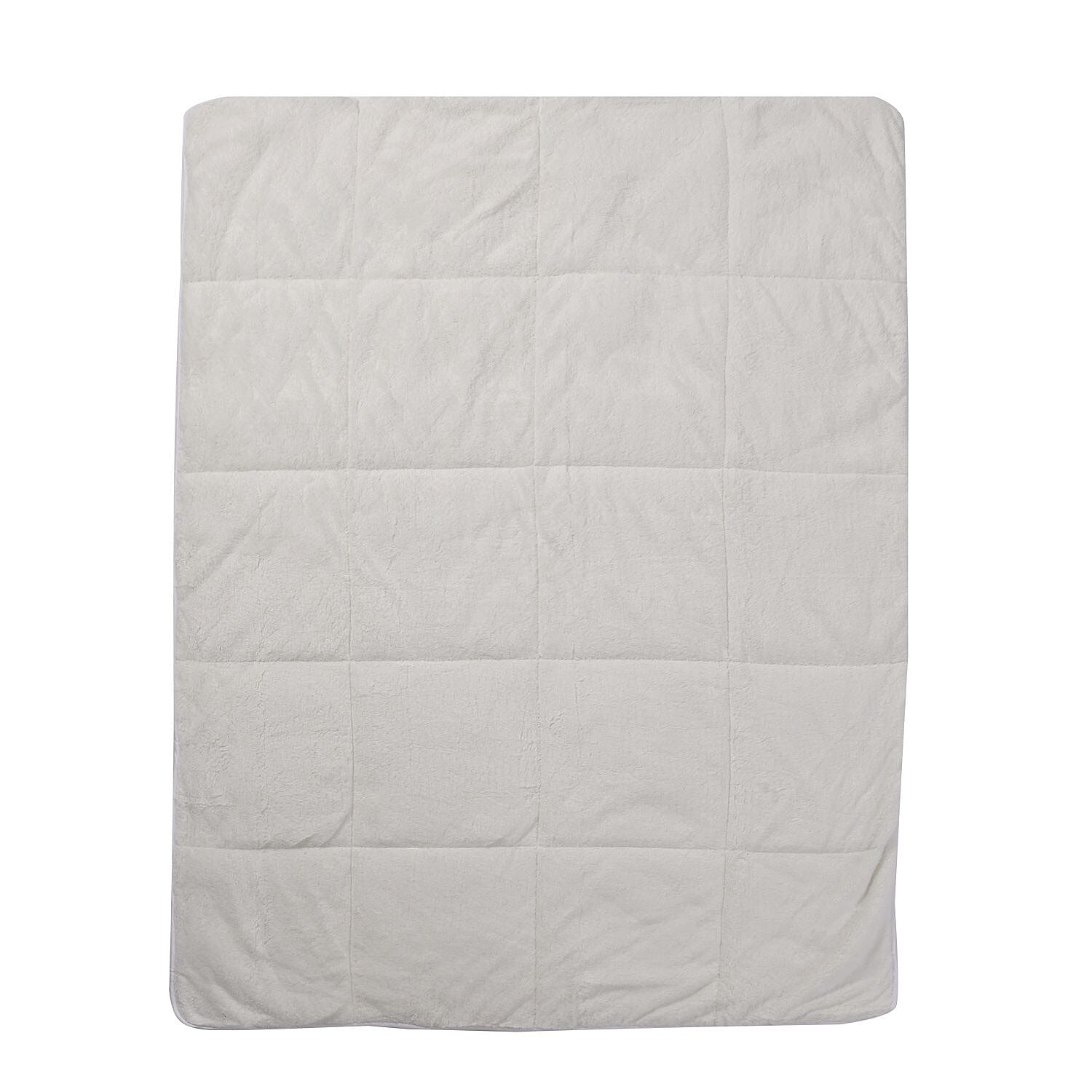 Luxury Edition - Teddy Fleece Quilted Mattress Enhancer - White Double 7594789 3