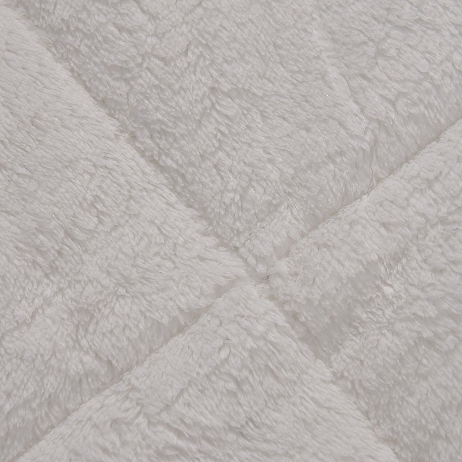 Luxury Edition - Teddy Fleece Quilted Mattress Enhancer - White Double 7594789 6